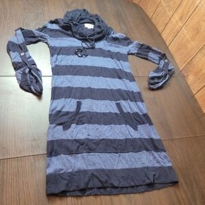 Stitches Navy & Light Blue Striped Sweater Dress Small